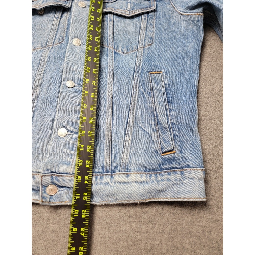 Abercrombie & Fitch Denim Jacket Womens M Light Wash Stretch Trucker Jean - Picture 5 of 8